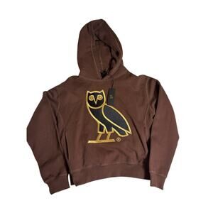 OVO October’s Very Own Embroidered Owl Hoodie Brown Size M Made in Canada (NWT)